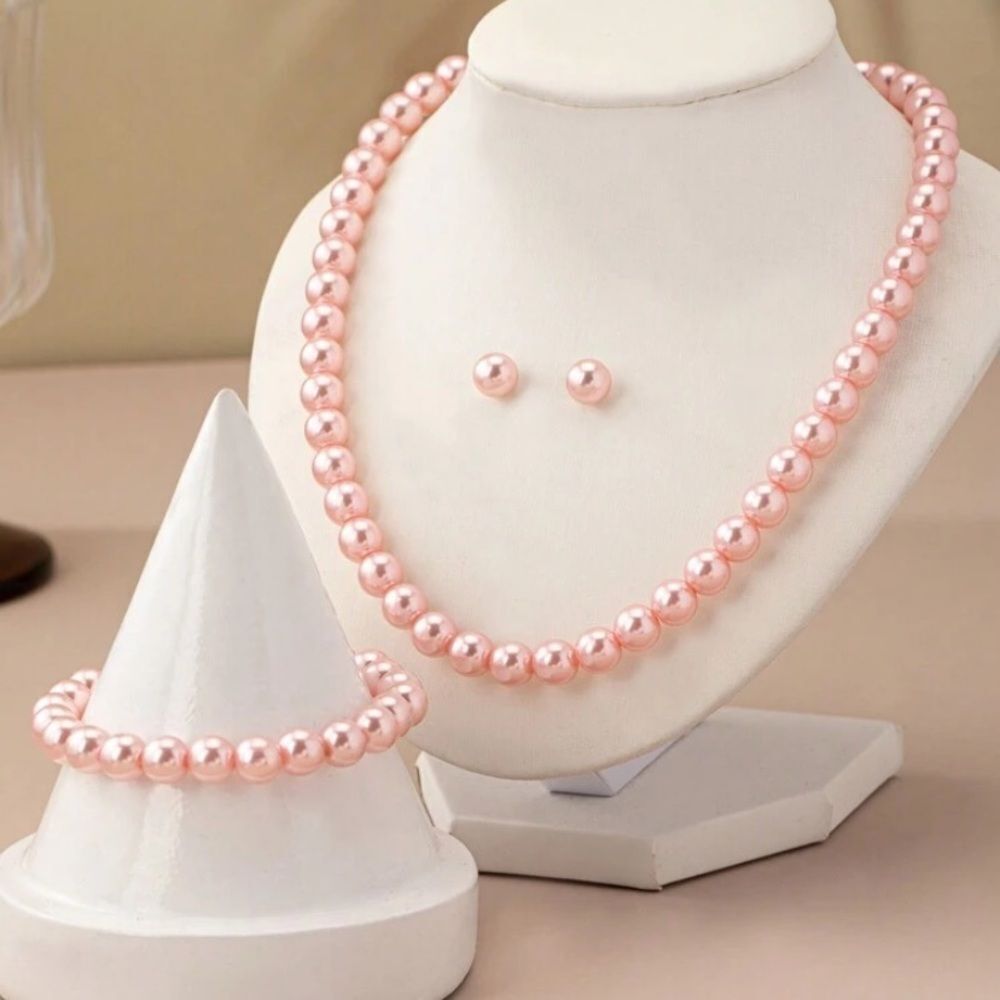 3for$20 HUGE DEAL 4pcs Faux Pearl Beaded Necklace Bracelet Earrings Jewelry set